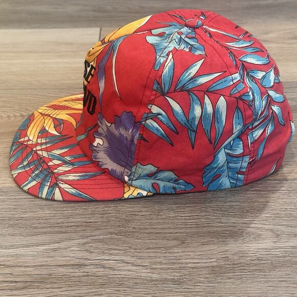 Vintage Jose Cuervo Tequila Snapback Hat Tropical Floral Embroidered Red EUC - Picture 3 of 7